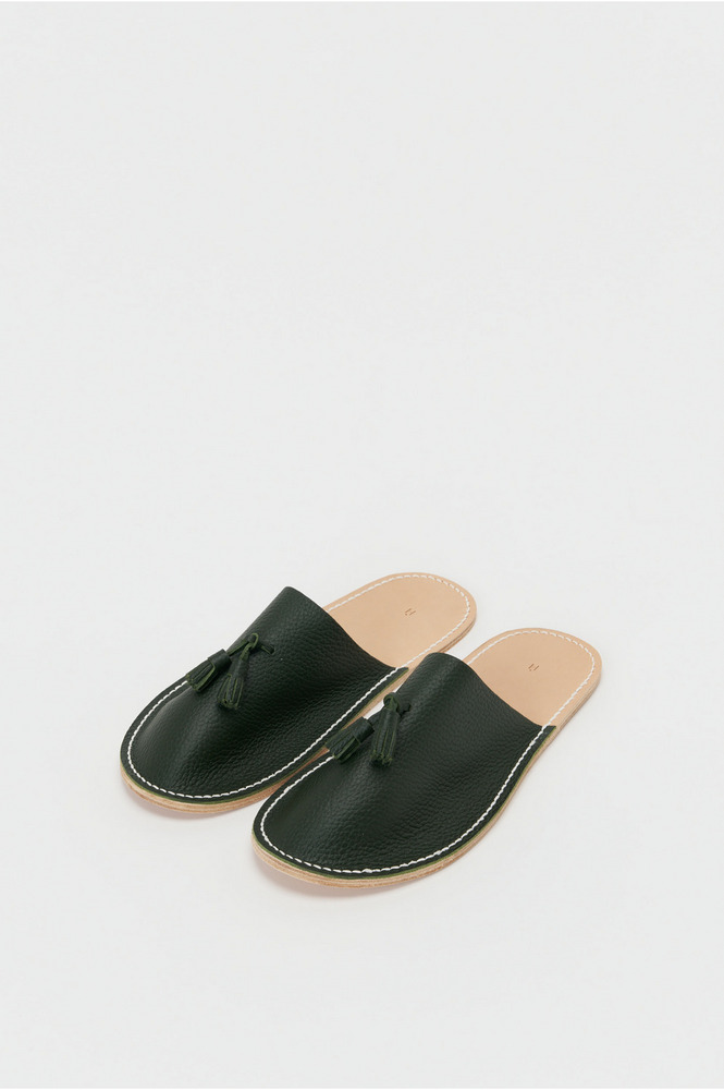 leather slipper 詳細画像 moss green 