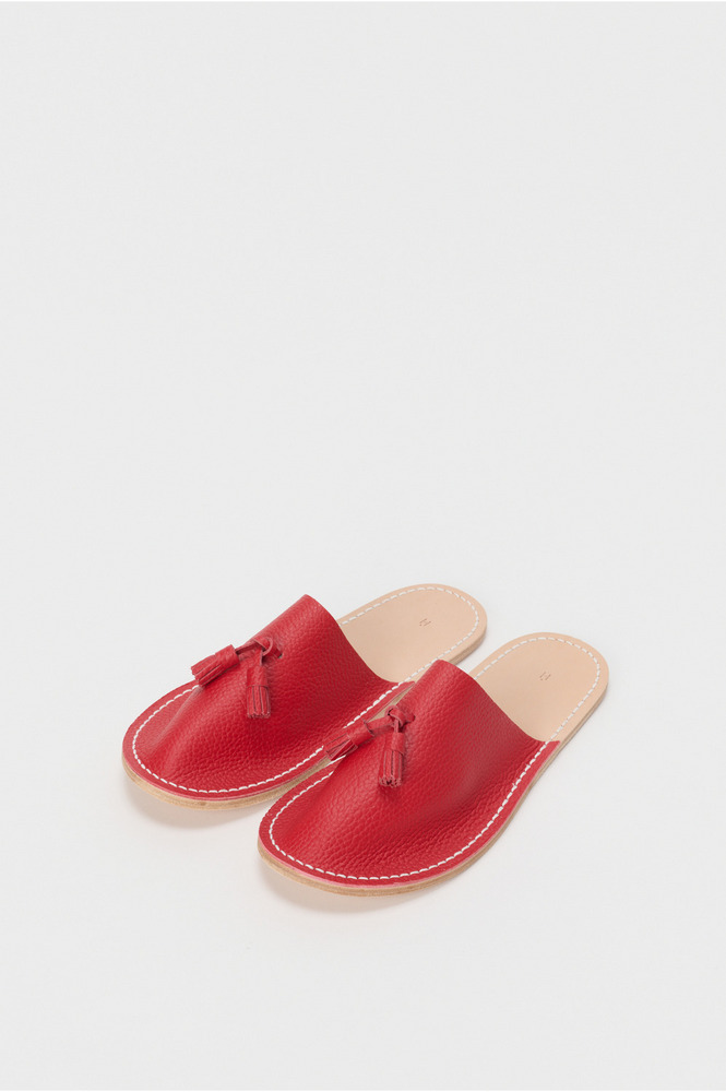 leather slipper 詳細画像 red 