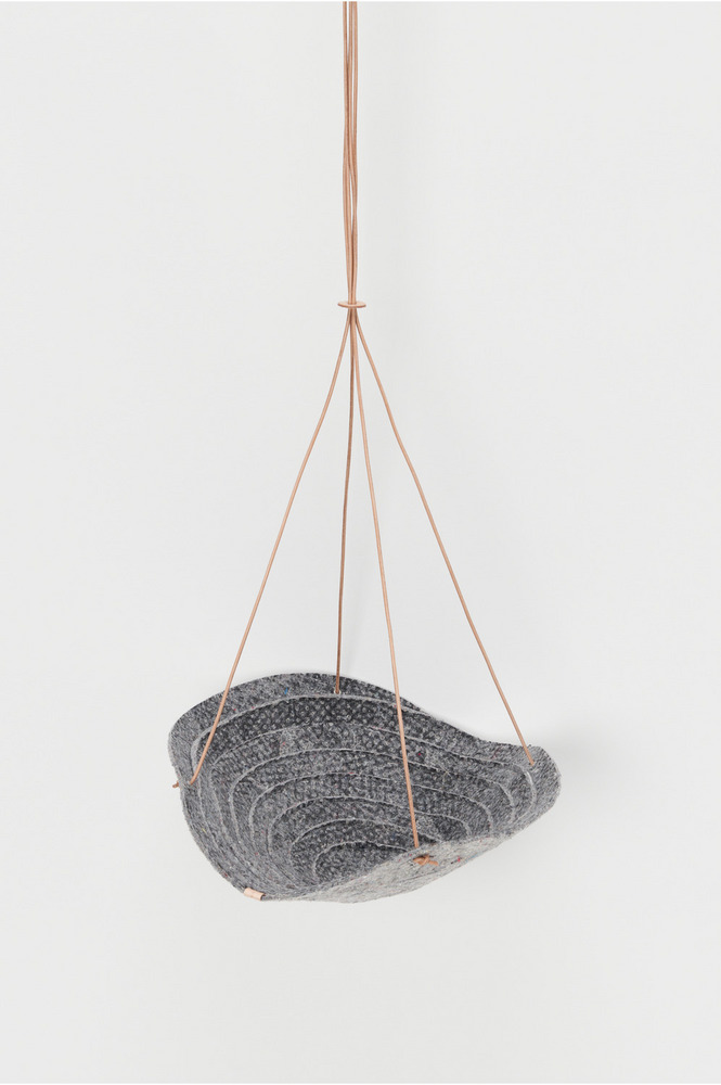 Recycled felt) hanging basket big 詳細画像 mix gray/natural 