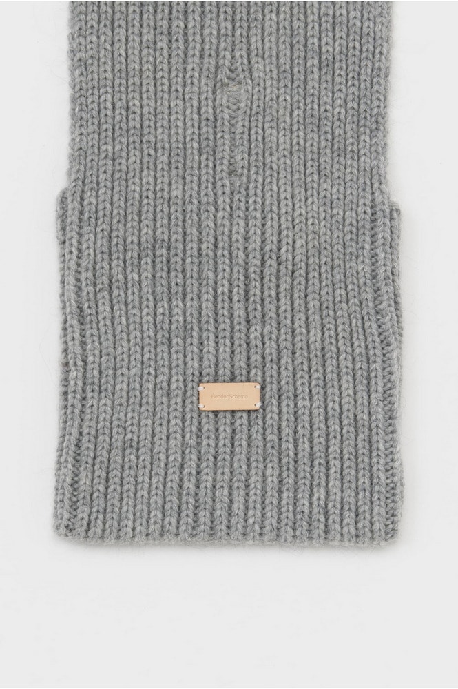 knitted pocket scarf 詳細画像 gray 4