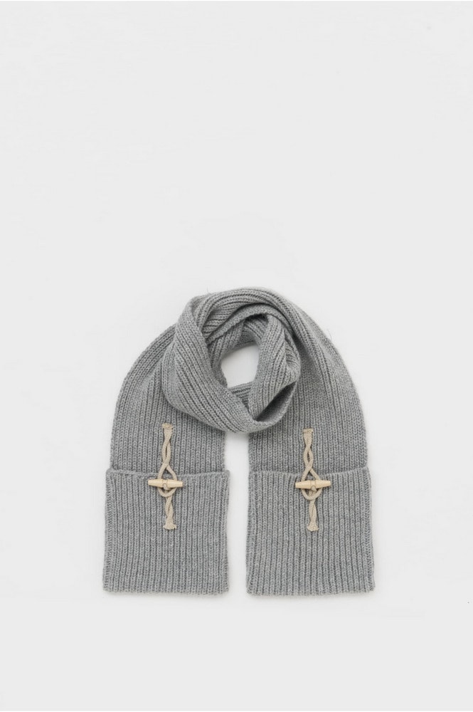 knitted pocket scarf 詳細画像 gray 