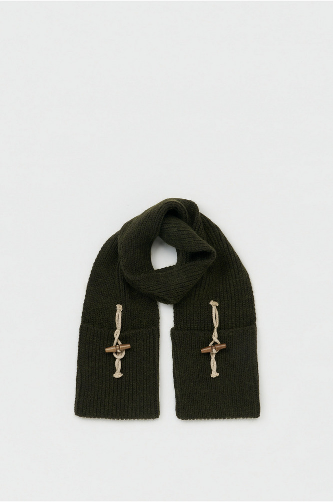 knitted pocket scarf 詳細画像 khaki green 