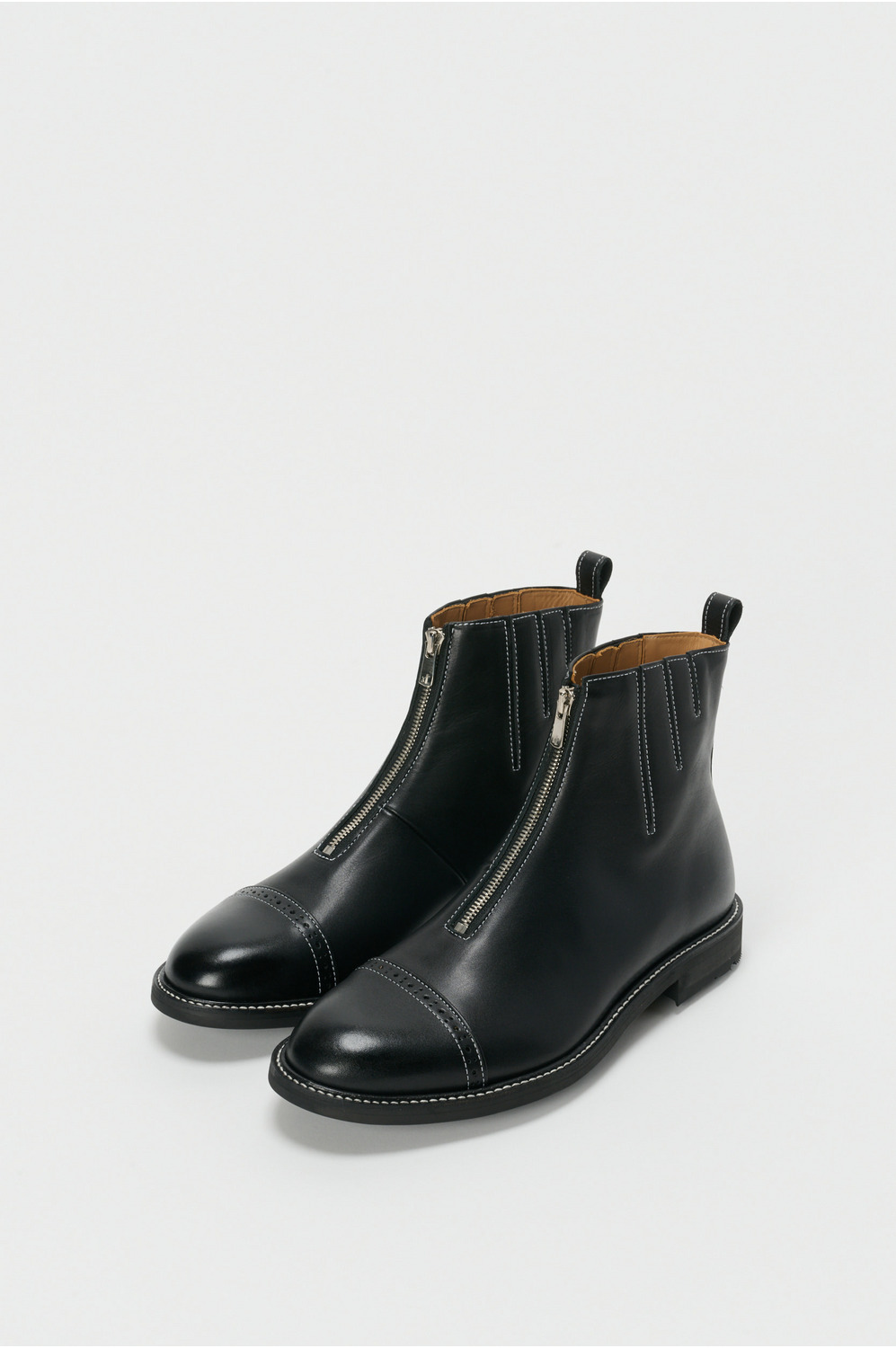 front fastner boots 詳細画像 black/white 1