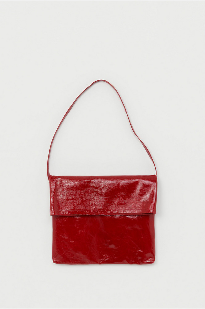 patent horse flap shoulder bag big 詳細画像 red 