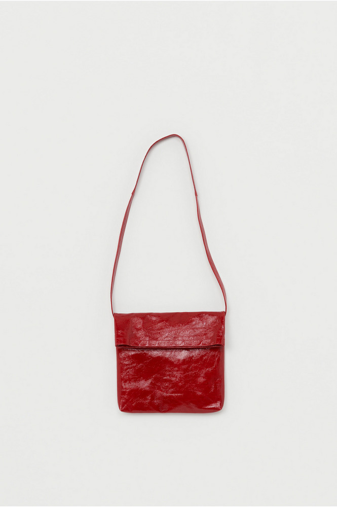 patent horse flap shoulder bag small 詳細画像 red 