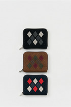 argyle square zip purse 詳細画像