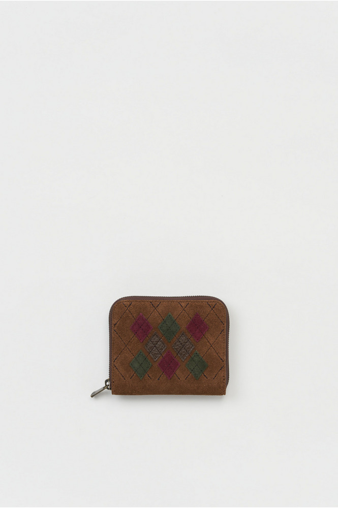 argyle square zip purse 詳細画像 argyle brown 