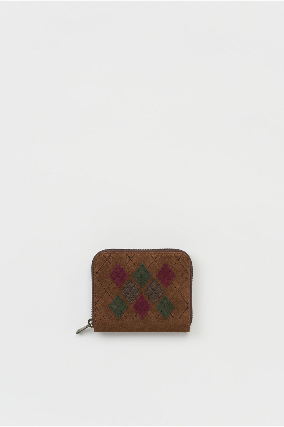 argyle square zip purse 詳細画像 argyle brown 1