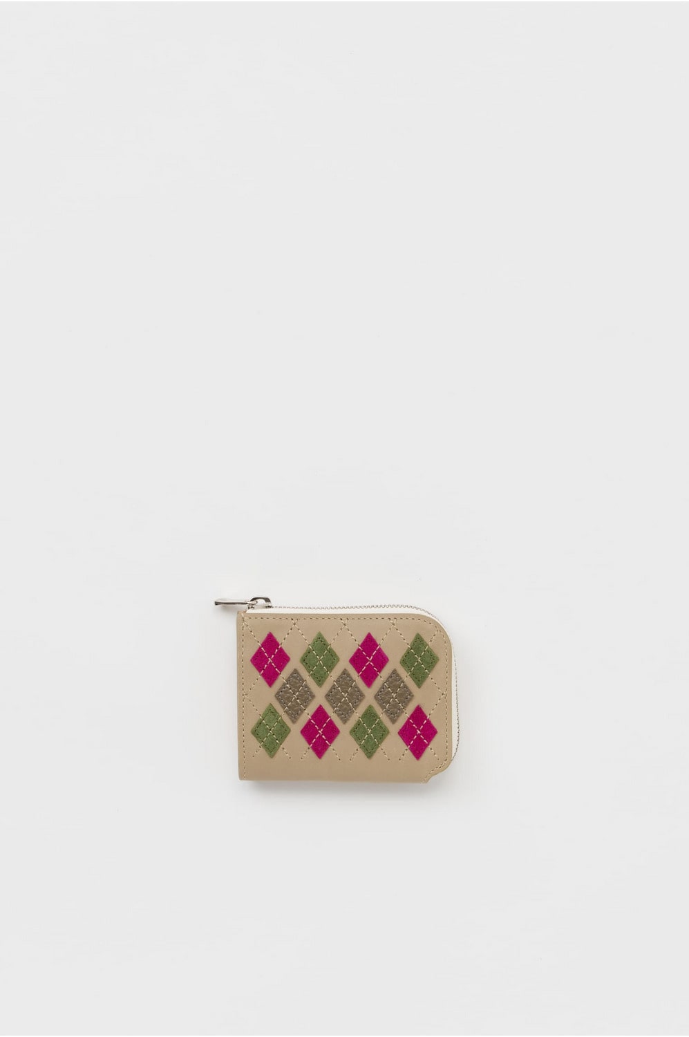 argyle L wallet 詳細画像 argyle beige 1